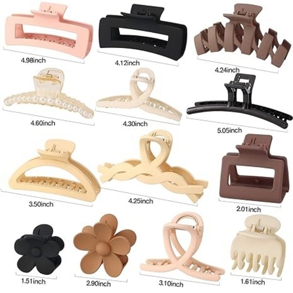 13Pcs Hair Claw Clip,Small Claw Clips Pearl Hair Claw Clip Strong Hold Hair Jaw - Picture 2 of 4